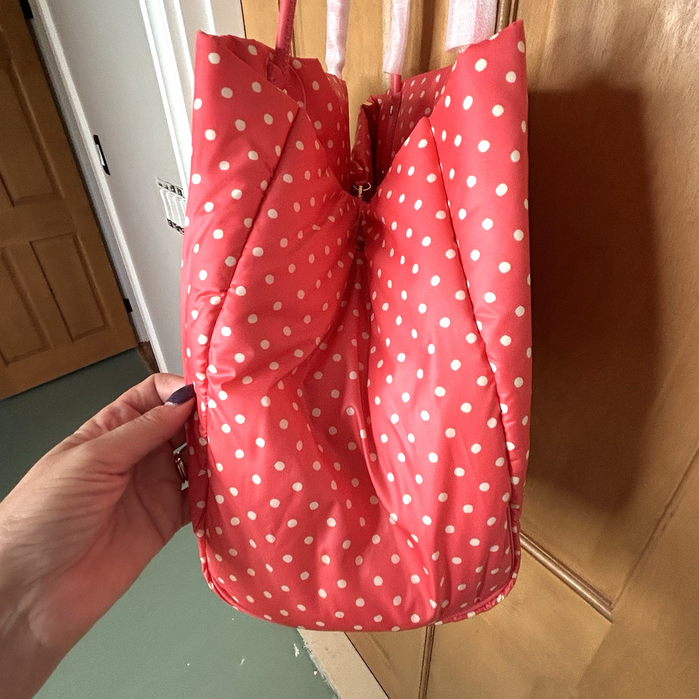 Kate Spade Everything Puffy Dots Large Tote Pink White 15x12x8 Travel Shopping - Picture 7 of 12